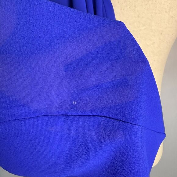 Lulus Wondrous Water Lilies Royal Blue Maxi Dress Sz M Long Semi Formal V Neck - Picture 7 of 14